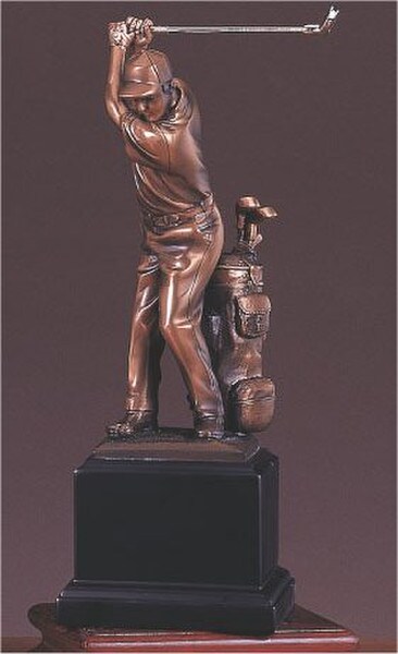 Golfer Statue Sculpture with Golf bag In Swing figuine Decortative